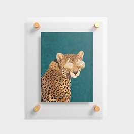 Cheetah with the golden glasses Floating Acrylic Print