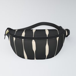 Threaded Stripes Painted Pattern in Black and Cream Fanny Pack | Modern, Minimalist, Digital, Cream, Black, Offwhite, Stripes, Tribal, Boho, Painted 
