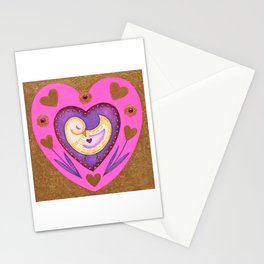 Sweet Bird In A Heart Stationery Cards