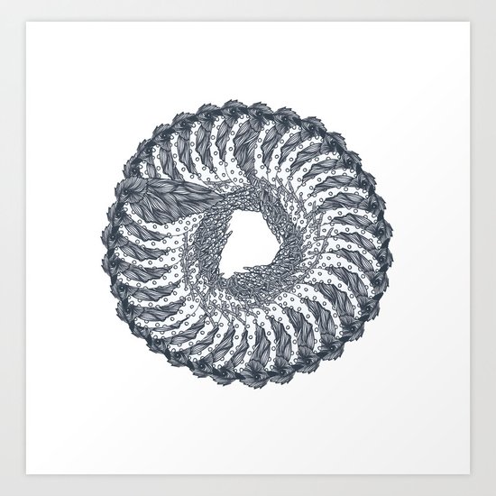 bird wreath Art Print