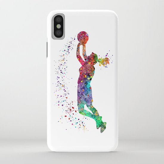 Basketball Girl Player Sports Art Print Iphone Case By Svetlaart