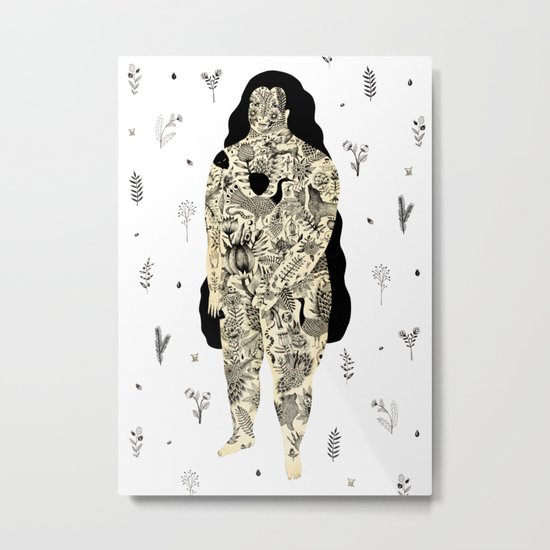 Inked Lady Metal Print