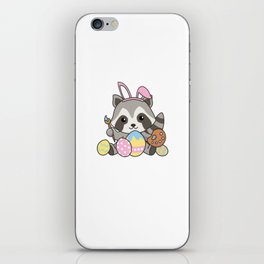 Cute Raccoon Easter With Easter Eggs As Easter iPhone Skin
