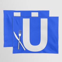 Letter U (White & Blue) Placemat