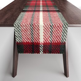 Scottish tartan pattern. Red and white wool plaid print as background. Symmetric square pattern. Table Runner