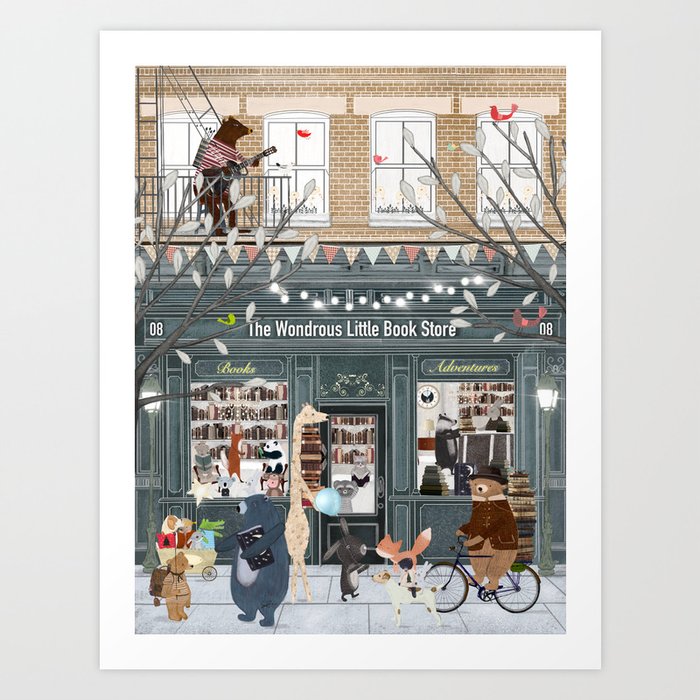 the wondrous little book store Art Print by bri.buckley | Society6