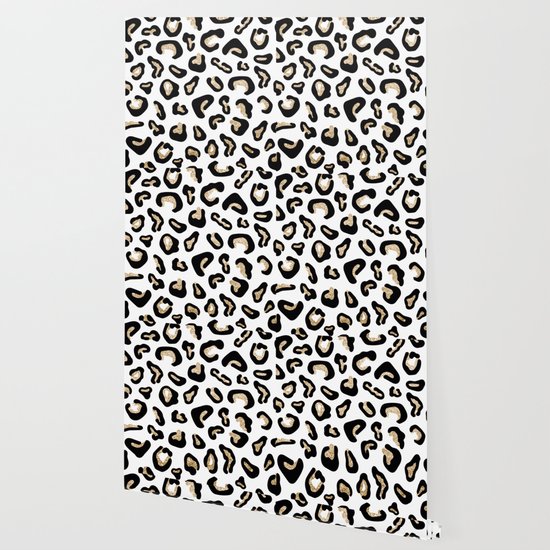 Modern Hipster Black Gold Glitter Animal Print Wallpaper By Pink Water Society6