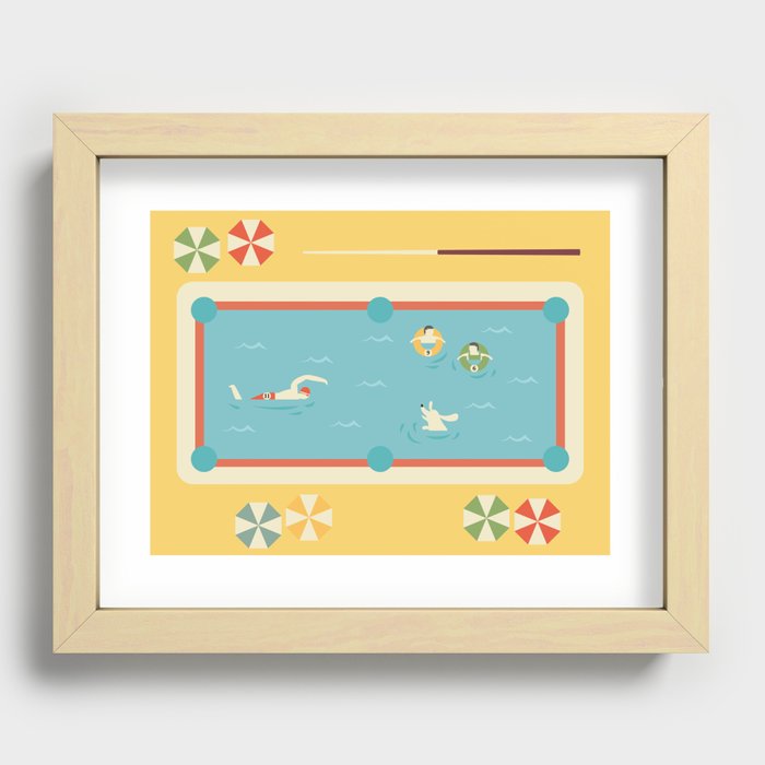 Pool Party Recessed Framed Print