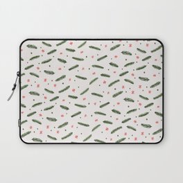 Christmas branches and stars - olive and coral Laptop Sleeve