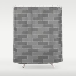 Brick wall in grayscale Shower Curtain