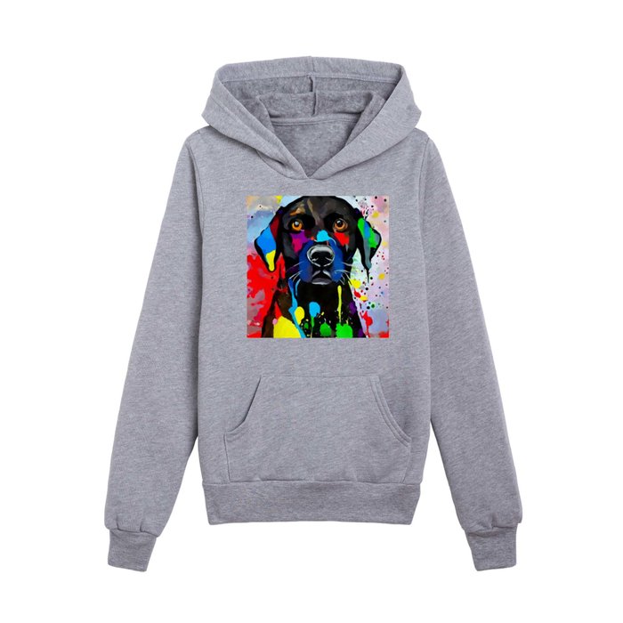 Black Labrador 5 Kids Pullover Hoodie