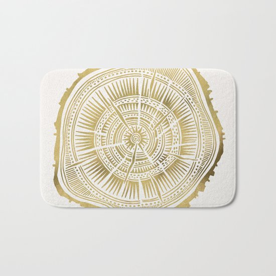 Paper Birch – Gold Tree Rings Bath Mat