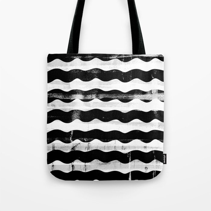 Black Waves Tote Bag
