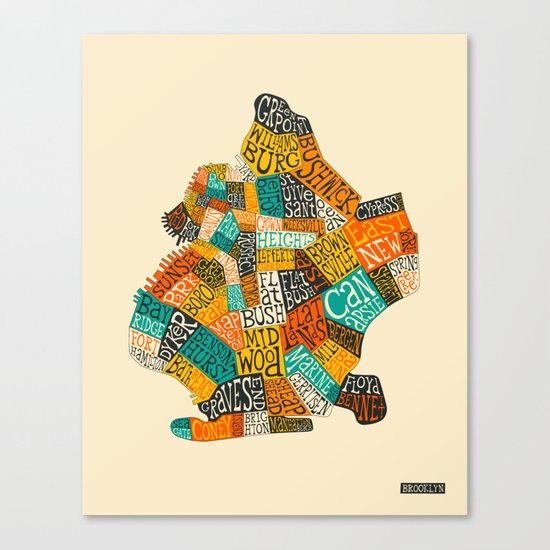 BROOKLYN NEIGHBORHOODS Canvas Print