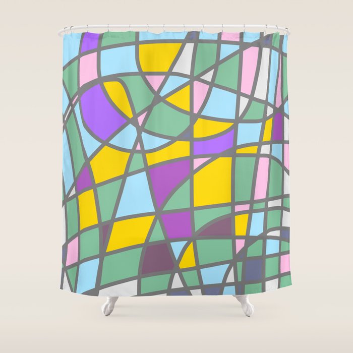 Stain Glass Abstract Tation Easter Painting Shower Curtain By Stain Glass Abstract Tation Easter Painting Shower Curtain