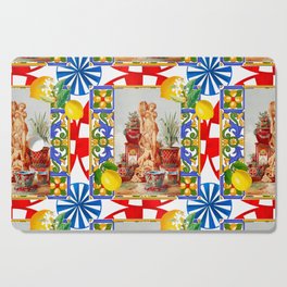 Italian,Sicilian art,majolica,tiles,citrus,lemons,baroque art Cutting Board