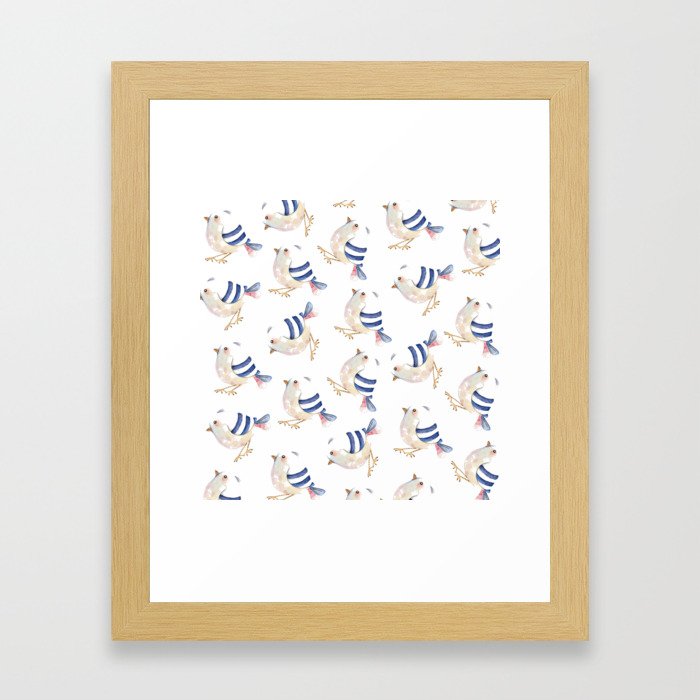 Cute Little Birdies Framed Art Print