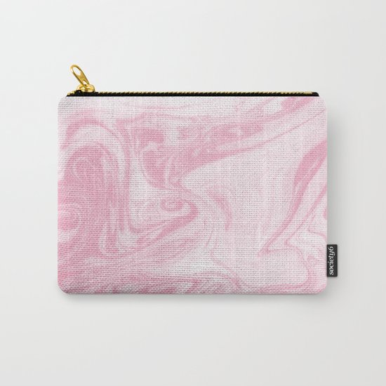 Chou - rose quartz marbled paper japanese paper marbling art print abstract ink painting swirl ocean Carry-All Pouch