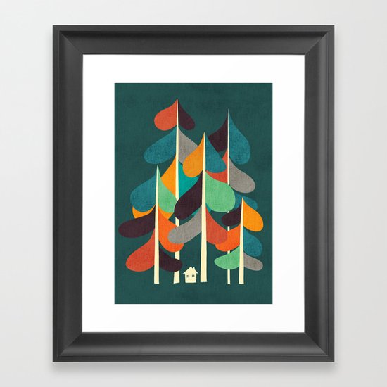 Cabin in the woods Framed Art Print