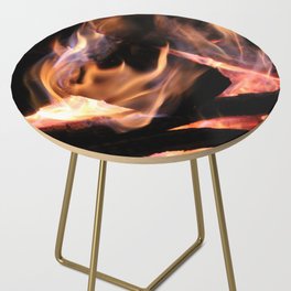 Camp Fire in the Winter Side Table
