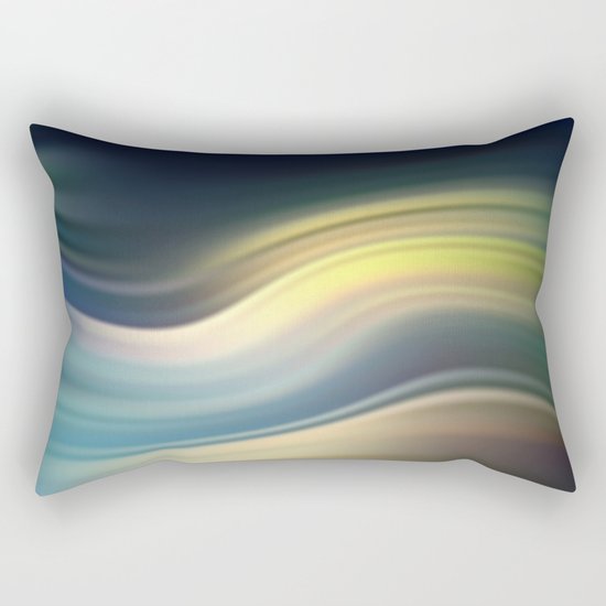 Moonlight Sonata. Abstract modern wavy flowing silk, satin, smooth Rectangular Pillow