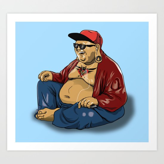 Hipster Buddha Art Print