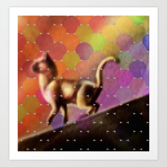 Cat on a tin roof Art Print