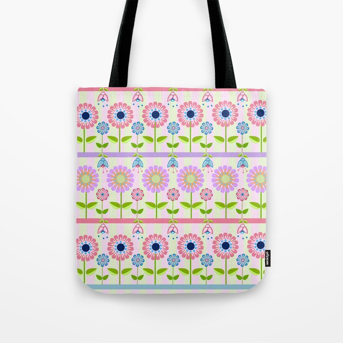 Decorative pastel flowers illustration Tote Bag by thea walstra | Society6