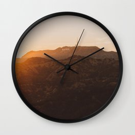 Hollywood Sign from Griffith in the sunset Wall Clock