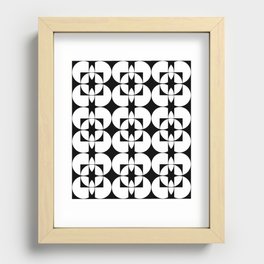 Geometric Black Stars Pattern Recessed Framed Print