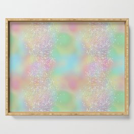 Pretty Rainbow Holographic Glitter Serving Tray