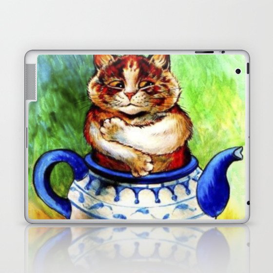 Louis Wain Cats In The Teapot Cat Laptop & iPad Skin