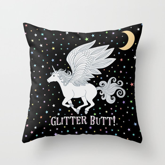 Glitter Butt! Throw Pillow