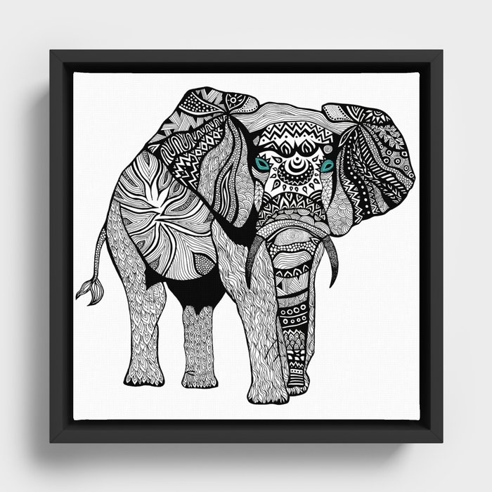 Elephant of Namibia (black & white) Framed Canvas