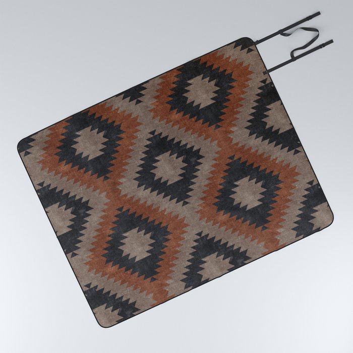 aztec neutrals - inkwell & taupe Picnic Blanket