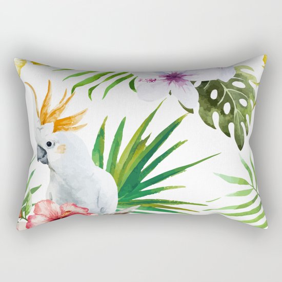 Tropical Bird Pattern 03 Rectangular Pillow