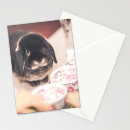 Bunny Morgan with teacups Stationery Cards