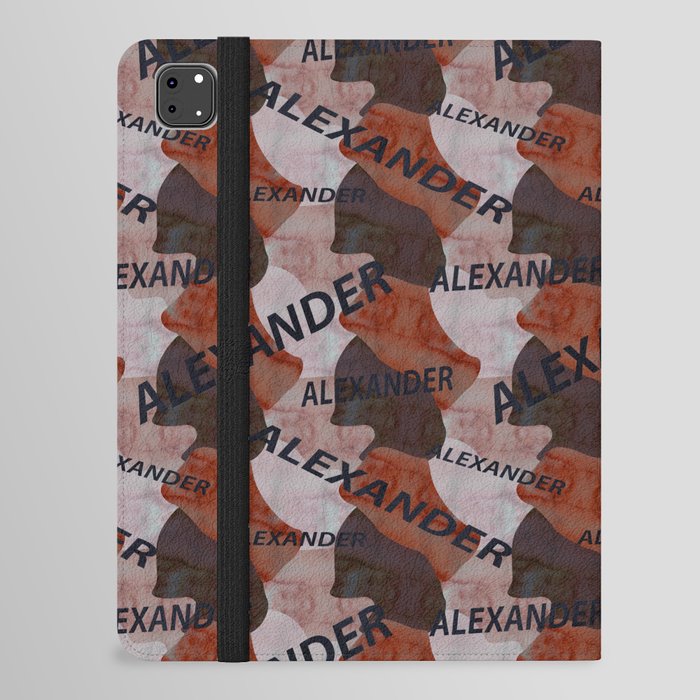  Alexander pattern in brown colors and watercolor texture iPad Folio Case
