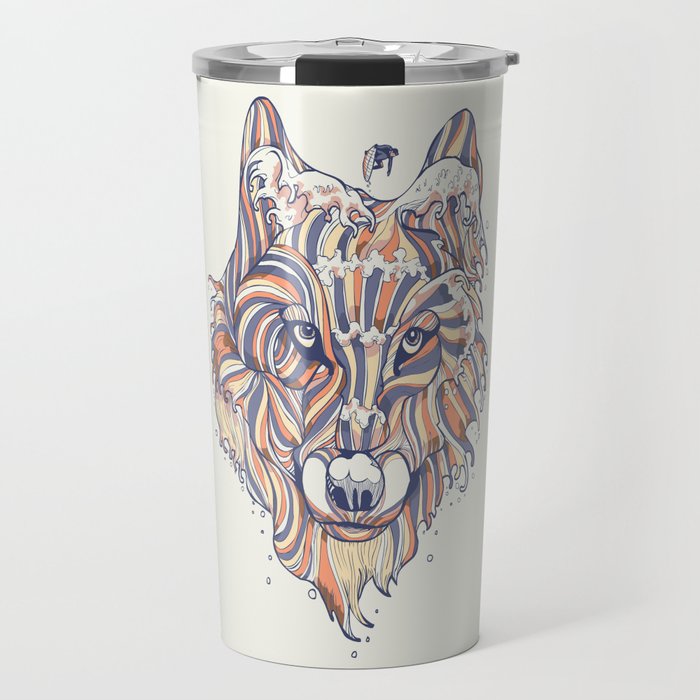 Wave Wolf Travel Mug