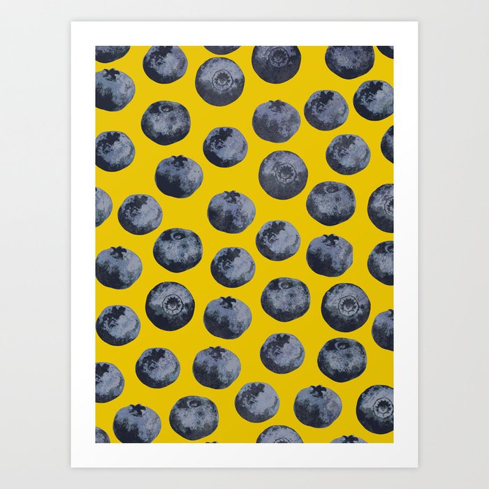 Blueberry pattern Art Print