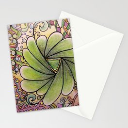 Green Flourish Stationery Cards