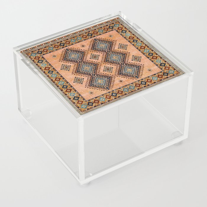 N286 - Bohemian Oriental Traditional Berber Vintage Moroccan Fabric Style Acrylic Box