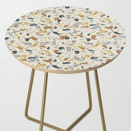 Terrazzo seamless pattern with overlapping elements in earth colours combination. Side Table