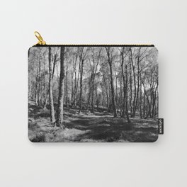 Scottish Highlands Spring Birch Forest in Black and White Carry-All Pouch