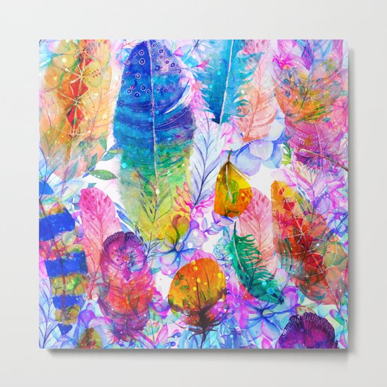 spring feathers Metal Print