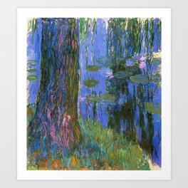 Claude Monet  -  Weeping Willow And Water Lily Pond Art Print