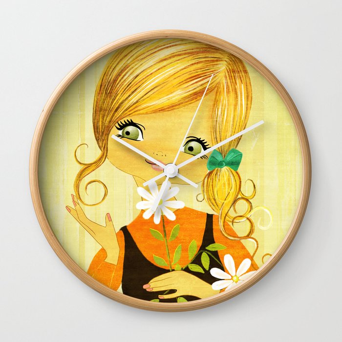 Sunshine Flower Girl Wall Clock