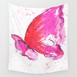 The Pink Butterfly -  Watercolor Butterflies Wall Tapestry
