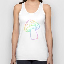 Pastel Rainbow Gradient Mushroom Unisex Tank Top