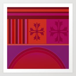 Magenta Lily - Orange Pink and Violet Design Art Print